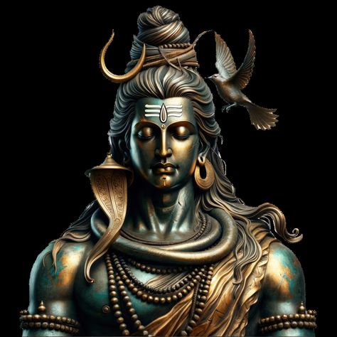 Antique brass whispers the tales of Lord Shiva's divine presence. Miya Bhai, Multiple Arms, Hindu Tattoo, Shiva Tattoo Design, Brass Sculpture, Lord Siva, Iron Man Art, Shiva Tattoo, Scary Wallpaper