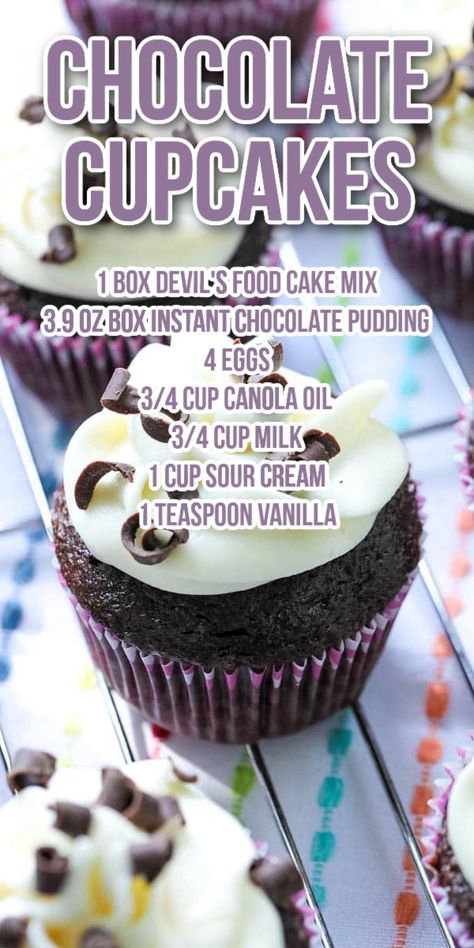 Upgrade Box Cupcakes, Cupcake Recipes Using Box Mixes, Chocolate Cupcake From Box Cake Mixes, Chocolate Cupcakes From Box Instant Pudding, Make Boxed Cupcakes Better, How To Enhance A Chocolate Box Cake, How To Make Moist Cupcakes Boxed Cake, Box Chocolate Cupcakes, What To Add To Chocolate Box Cake