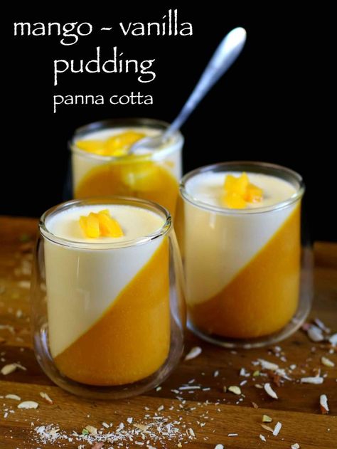 Mango Pudding Recipe, Pudding Recept, Mango Panna Cotta, Cheesecake Ideas, Mango Desserts, Tårta Design, Cold Dessert Recipes, Recipe Mango, Mango Dessert Recipes