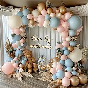 Gender Reveal Balloon Arch Kit, Dusty Pink and Blue Balloons Chrome Gold Sand White Balloons for Gender Reveal Boho Bachelorette Birthday Baby Shower Bridal Bear Theme Decorations Bear Theme Decorations, Gender Reveal Balloon Arch, Boho Bachelorette, Inflatable Party Decorations, Balloon Arch Kit, White Baby Showers, Gender Reveal Balloons, Gender Reveal Party Decorations, Gender Reveal Decorations