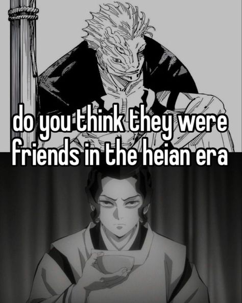 Muzan And Sukuna, Sukuna Heian Era Manga, Sukuna Heian Era, Heian Era Sukuna, Chotto Matte, Heian Era, Juju On That Beat, Anime Funny Moments, Anime Jokes