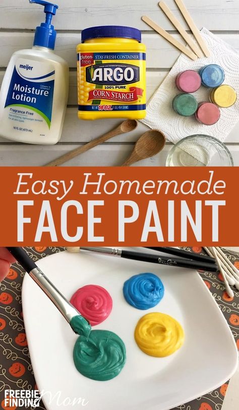 Homemade Face Paint, Party Face Paint, Face Paint Recipe, Diy Face Paint, Homemade Face Paints, Paint Recipe, Homemade Paint, Facial Lotion, Face Painting Easy