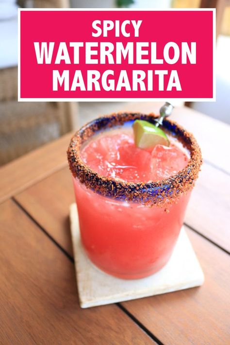 Spicy Watermelon Margarita, Mocktail Ideas, Spicy Watermelon, Goals And Resolutions, Flavored Margaritas, Spicy Drinks, Watermelon Margarita, Refreshing Summer Cocktails, Refreshing Cocktail