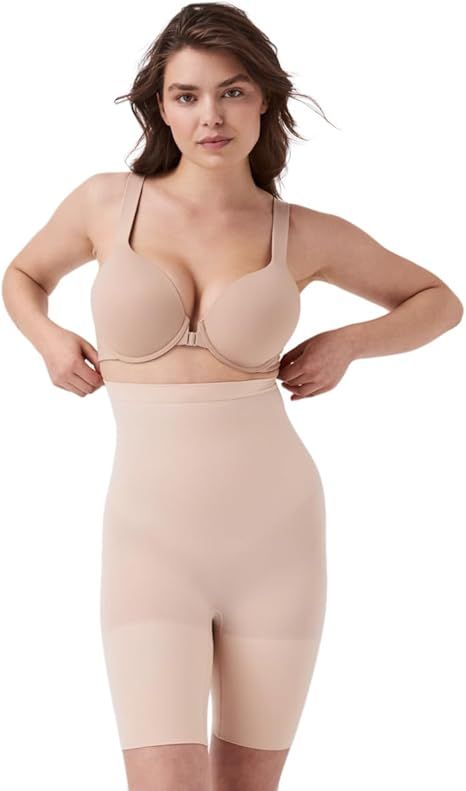 SPANX Seamless Higher Power Short - Lightweight, All-Day Comfort - Core Control Shapewear - High-Waisted Underwear at Amazon Women’s Clothing store Casual Activewear, Suits Clothing, Shirts For Leggings, Pyjama Bottoms, Women's Shapewear, Tee Outfit, Mens Activewear, Amazon Women, Stunning Dresses