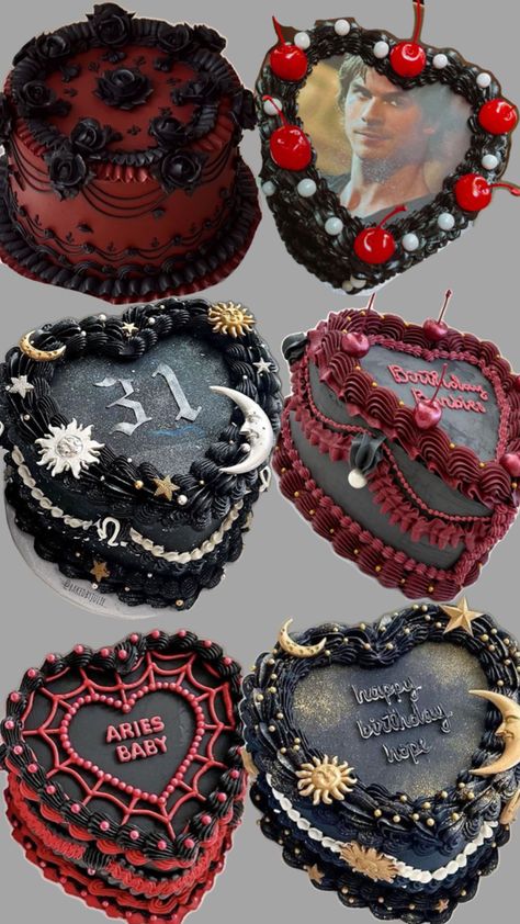 Destiny Cake, Gothic Birthday Cakes, Crazy Birthday Cakes, 15th Birthday Cakes, Vintage Birthday Cakes, Custom Birthday Cakes, Dessert Plating, Pretty Birthday Cakes, Cute Birthday Cakes