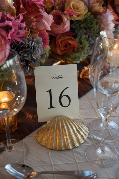 Coastal Table Numbers Wedding, Seashell Table Numbers, Shells Wedding Decorations, Beach Wedding Table Numbers, Seashell Table, Shell Centerpieces, Shell Table, Beach Wedding Tables, Table Number Holder