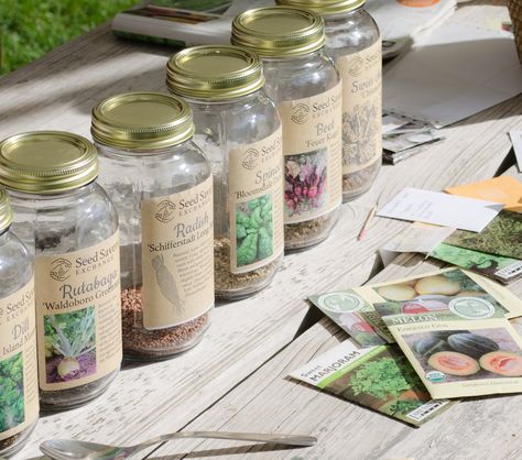 Diy Seed Packets, Seed Swap, Mason Jar Projects, Seed Packaging, Seed Catalogs, Seed Saving, Farm Shop, Heirloom Seeds, Seed Packets