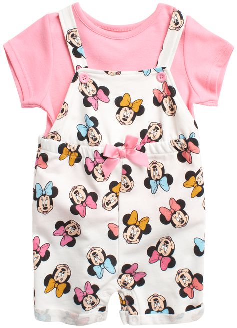 Disney Baby Girls’ Minnie Mouse Overall Romper Set - 2 Piece Shortalls and T-Shirt (0-9M) - Walmart.com Baby Christmas Pajamas, Minnie Mouse Outfit, Overall Romper, Terry Romper, Mouse Outfit, Minnie Mouse Outfits, Beautiful Black Babies, Newborn Boy Clothes, Minnie Mouse Girl