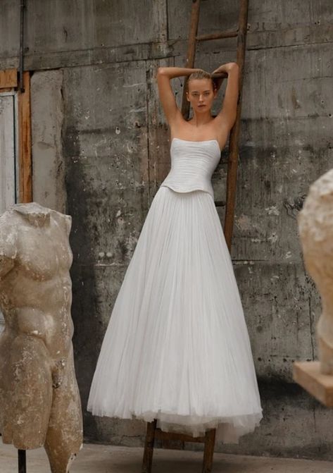 Dana Harel Alana Wedding Dress - Browns Bride Dana Harel, Vivienne Westwood Wedding Dress, Vivienne Westwood Wedding, Elizabeth Fillmore, Hayley Bieber, Veil Crystal, Gauze Skirt, Wedding Dress Prices, Gauze Skirts