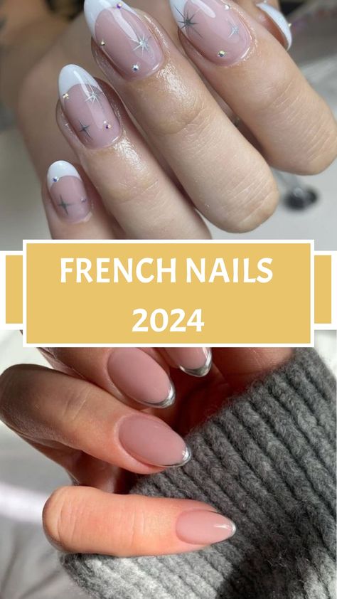 French Nails 2024 Holiday French Tip Nails Classy, Opposite French Nails, Nail Inspo Short Almond French Tip, Classy Almond Nails French Tips, Triple French Nails, Paris Nails Aesthetic, Short Round French Tip Nails, Subtle French Manicure, Short Almond Nails French Tip