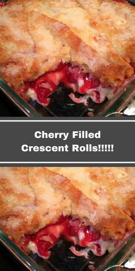 Cheese Cake Brownies, Crescent Desserts, Crescent Roll Recipes Dessert, Filled Crescent Rolls, Crescent Roll Dessert, Cake Brownies, Crescent Recipes, Cherry Desserts, Crescent Roll Recipes