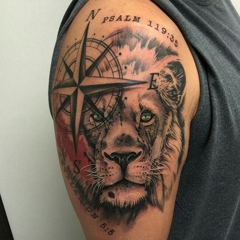 Upper Arm Tattoos For Guys, Rabe Tattoo, Upper Arm Tattoo, Lion Tattoo Sleeves, Lion Head Tattoos, Cool Arm Tattoos, Tattoo Inspiration Men, Upper Arm Tattoos, Chest Tattoo Men