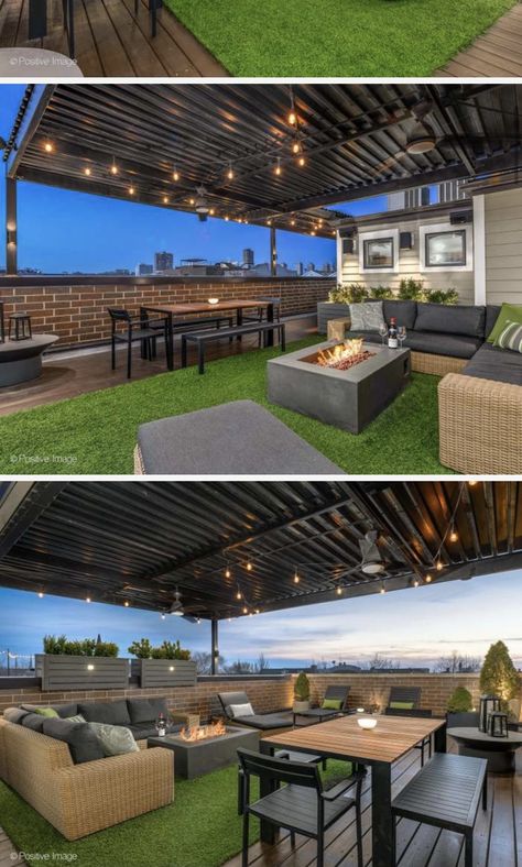 Apartment Rooftop, Roof Terrace Design, Rooftop Patio Design, Roof Garden Design, Terrace Garden Design, Diy Patio Decor, Rooftop Design, Rooftop Terrace Design, Deck Designs Backyard