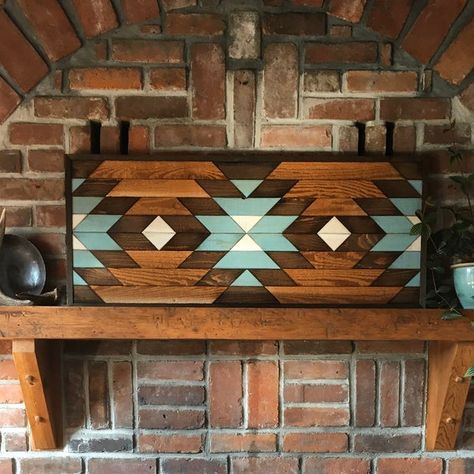 Navajo Art, Wood Wall Art Diy, Reclaimed Wood Wall Art, Reclaimed Wood Art, Southwest Design, Southwest Decor, Wood Mosaic, Reclaimed Wood Wall, Cowgirl Chic