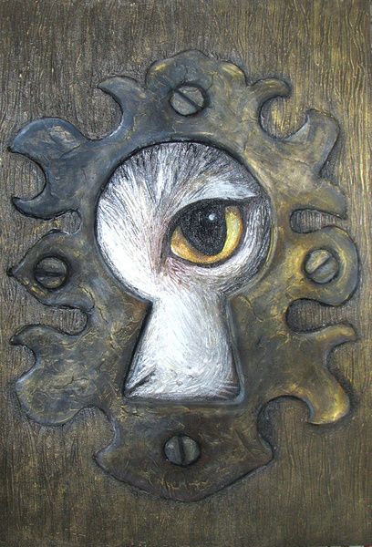 Keyhole Painting, Keyhole Art, Hole Drawing, Stary Papier, Key Locks, 7th Grade Art, Art Lessons Middle School, 6th Grade Art, Arte Van Gogh