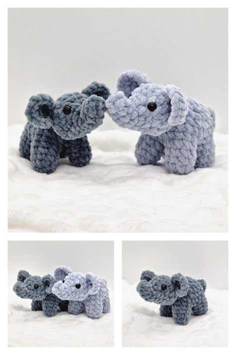 Crochet Mini Elephant Free Pattern, No Sew Elephant Crochet Pattern, Crochet Small Elephant, Mini Elephant Crochet Pattern Free, No Sew Crochet Elephant, Free Giraffe Crochet Pattern, Free Elephant Crochet Pattern, Crochet Amigurumi Free Patterns Animals, Elephant Amigurumi Free Pattern