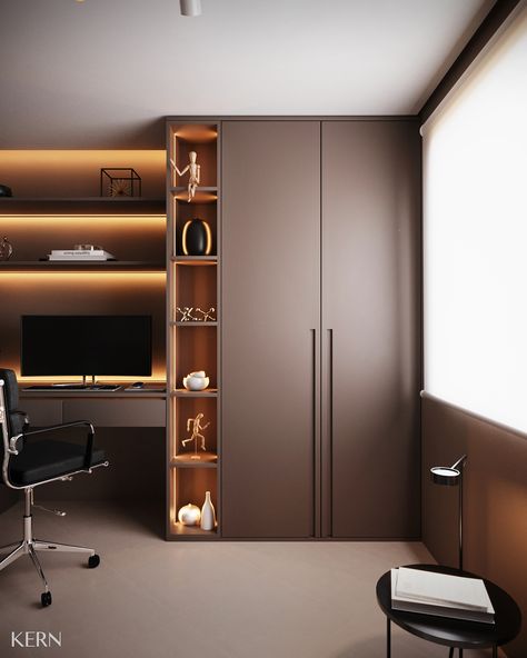 Wardrobe With Study Table Design, Study Table Designs, Modern Home Offices, Modern Cupboard, Study Room Design, Modern Cupboard Design, Small Home Offices, Wardrobe Design Bedroom, Kids Interior Room