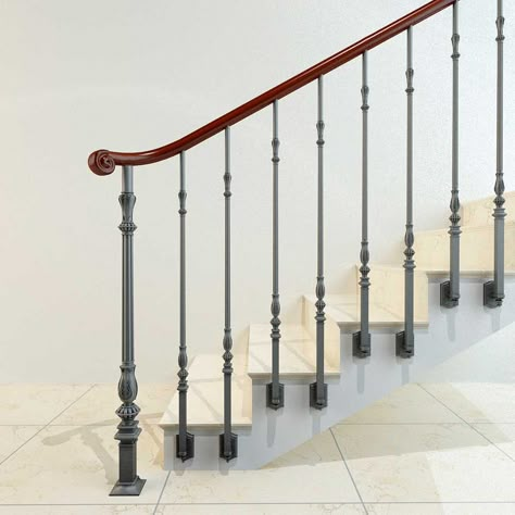 سلالم حلزونية, Iron Staircase Railing, Home Window Grill Design, Interior Stair Railing, Staircase Interior Design, Wrought Iron Stair Railing, Staircase Design Modern, Staircase Railing Design, Spiral Staircases