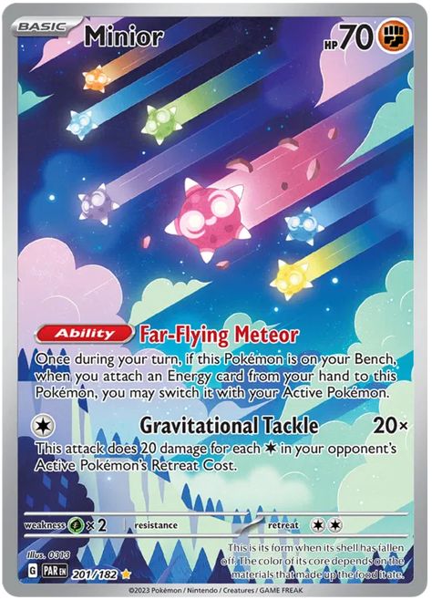 Check prices and keep track of Minior in your collection! Full Art Pokemon Cards, Kartu Pokemon, Cool Pokemon Cards, Scarlet Violet, Gotta Catch Them All, Collectible Trading Cards, Pokemon Trading Card Game, Pokemon Trading Card, Pokemon Card