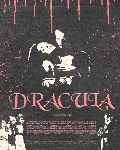 Dracula movie poster by stssyz.art Halloween Concert Poster, Vampire Graphic Design, Lily Template, Dracula Movie Poster, October Poster, Dracula Poster, Vampire Poster, Dracula Movie, Best Costume Design