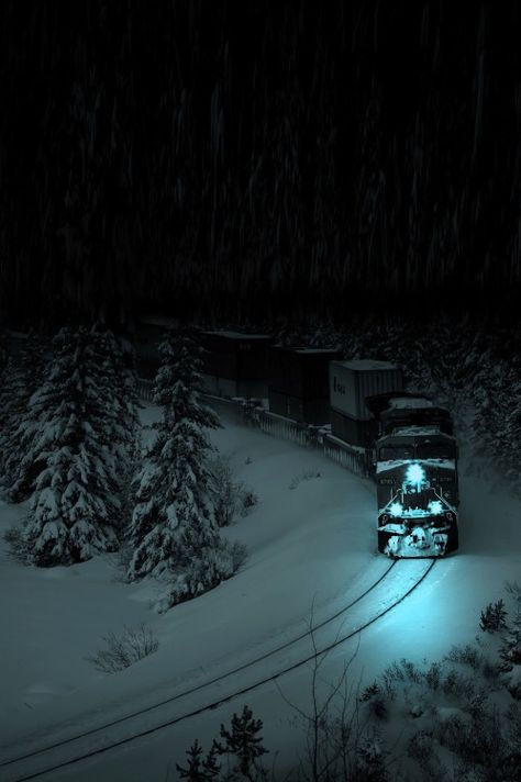 Winter Szenen, Night Train, Old Trains, Train Pictures, Snow Scenes, Winter Wonder, Train Tracks, Alam Yang Indah, Train Travel