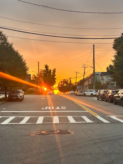 Crosswalk Aesthetic, Sun Dawn, Sunset Street, Brain Juice, Before Night Falls, Car Aesthetics, Aesthetic Clouds, Art Skills, Mixed Feelings