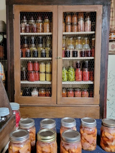 Canning Cabinet, Canning Cupboard, Canning Storage, Harvest Storage, Diy Cupboards, Canning Ideas, Big Garden, High Maintenance, Pantry Storage