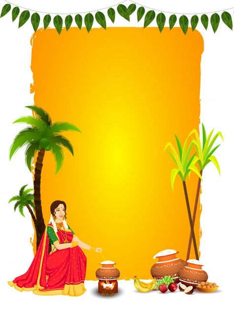 Beautiful woman stirring rice in mud pot... | Premium Vector #Freepik #vector #tree #card #leaf #woman Happy Pongal In Tamil, Pongal Festival Images, Sankranthi Wishes, Pongal Images, Thai Pongal, Happy Pongal Wishes, Farmer Painting, Happy Sankranti, Pongal Celebration