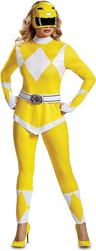 Power Rangers Yellow Ranger, Power Rangers Yellow, Trini Kwan, Ranger Costume, Yellow Ranger, Power Rangers Costume, Plastic Mask, 90s Costume, Mighty Morphin Power Rangers