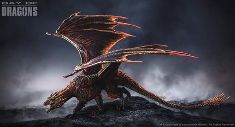 Day Of Dragons, Dragon Creature, Angel Wings Art, Dragon Tales, Concept Art World, Dragon Images, Indie Game, Beautiful Dragon, Dragon Pictures