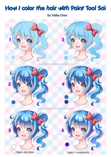 Color In Hair, Chibi Hair, Manga Tutorial, Body Base Drawing, How To Shade, Digital Art Beginner, Coloring Tutorial, Digital Painting Tutorials, Learn Art