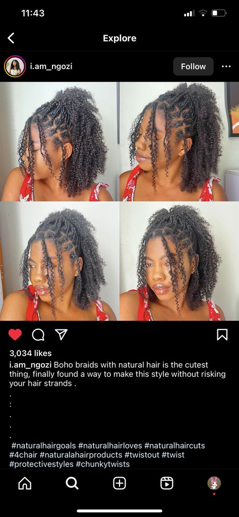 Chunky Boho Braids, Chunky Twists, Natural Hair Cuts, Twist Out, Natural Hair Braids, Boho Braids, 4c Hairstyles, Hair Strand, Protective Styles