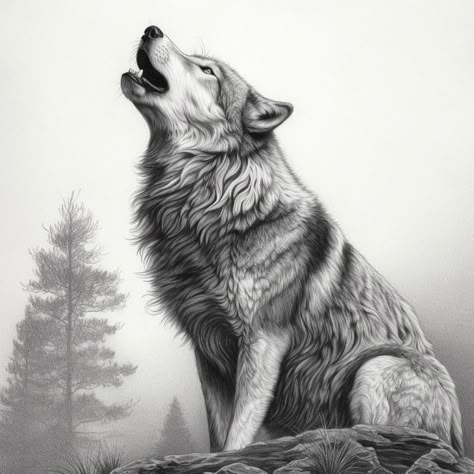 Let the haunting melody of the howl transport you to the untamed wilderness and awaken your primal spirit. Perfect for nature lovers and wolf enthusiasts alike. #wolfhowling #wilderness #naturephotography #moonlight" Wolf Tattoo Howling, Wolf Howling Drawing, Wolf Profile, Holy Tattoos, Howling Wolf Tattoo, Guru Hargobind, Real Wolf, Wolf Forest, Bald Eagle Art