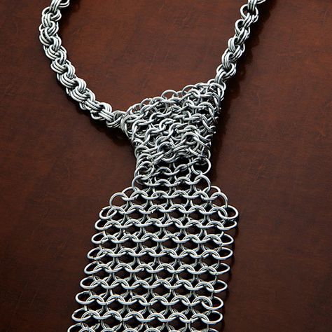 Chain Mail Necktie Fat Goth, Chainmail Clothing, Weird Gadgets, Think Geek, Geek Fashion, Cool Gift Ideas, Personalized Gift Ideas, Chain Maille, Tie Styles