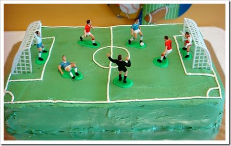 Soccer Cake with Swiss Meringue Buttercream Icing Cake With Swiss Meringue Buttercream, Soccer Birthday Cakes, Olaf Cake, Rectangular Cake, Soccer Cake, Sonic Party, Cake Writing, Hospital Stay, Butter Icing