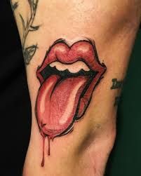 Tongue Out Tattoo, Stones Tattoo, Tongue Tattoo, Cartoon Kiss, Rolling Stones Tattoo, Rolling Stones Logo, Cool Tattoo Drawings, Lip Tattoos, Lip Art