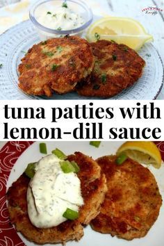 Pilsbury Recipes, Easy Summer Dinner, Lemon Dill Sauce, Tuna Patties, Tuna Cakes, Easy Summer Dinners, No Meat, Arroz Frito, Diner Recept