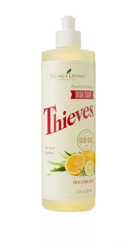 Thieves Dish Soap, Homemade Dish Soap, Purification Essential Oil, Diy Dish Soap, Diy Household Cleaners, Young Living Thieves, Thieves Household Cleaner, Pine Essential Oil, Thieves Essential Oil