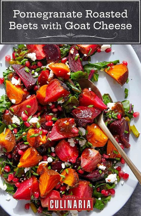 This beet and goat cheese side dish brings bright flavors and colors to your table, easily. Creamy, tangy, sweet, and earthy, it's all here. #roastedbeets #beetsalad #middleeasternflavor Beet And Goat Cheese Salad Recipes, Beat And Goat Cheese Salad Recipe, Goat Cheese Beet Salad, Smashed Beets, Roasted Beets With Goat Cheese, Cheese Side Dish, Beets With Goat Cheese, Beet Salad With Goat Cheese, Middle Eastern Salad