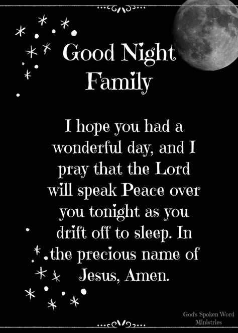 Prayer Before Sleep, Good Night Family, Goodnight Quotes Inspirational, Good Night All, Good Night Prayer Quotes, Family Prayer, Goodnight Quotes, Inspirational Quotes For Kids, Good Night Prayer