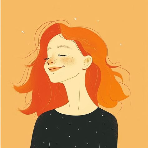 🎁🌟Charming Illustrations with Midjourney Prompts: Click on the Link in my Bio📌🔗 Red Head Illustration, Redhead Drawing, Woman With Red Hair, Head Illustration, Bone Art, Story Ideas Pictures, Easy Doodle Art, Watercolor Painting Techniques, Girly Art Illustrations