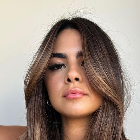 Diana Vivilecchia on Instagram: "𝔾𝕃𝕆𝕎𝕀ℕ𝔾 𝔹ℝ𝕌ℕ𝔼𝕋𝕋𝔼  She came in requesting to get rid of her deep black base in exchange for a natural inspired glowing brunette. Swipe to see the break down on how we applied the crown of her foil placement. This is a common area where hair colorist struggle with technique. She left with a gorgeous blend and face framing style!  All viviD artists paint every hair with purpose and executed each look with artistry!  We offer a wide range of hair services Balayage, hair extensions, cut & style, hair botox  For bookings & inquiries To be put on our wait list Email: Info@vividbydv.ca (905)990-8777" Front Highlights Brown Hair Face Framing Natural, Face Framing Highlights Placement, Face Frame Brunette, Brunette Face Framing Highlights, Face Framing Highlights Brunette, Foil Placement, Balayage Hair Extensions, Face Framing Highlights, Sunkissed Hair Brunette