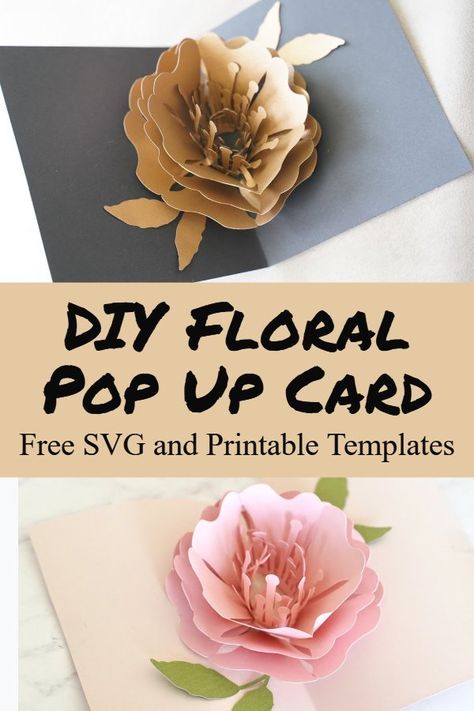 Card Making Pop Up, Popup Cards Cricut, Cricut 3d Cards Pop Up, Pop Up Flower Cards Template, Pop Up Paper Flowers, Free Pop Up Card Svg Files, Cricut 3d Cards, Cricut Pop Up Cards Free Svg, 3d Pop Up Cards Template