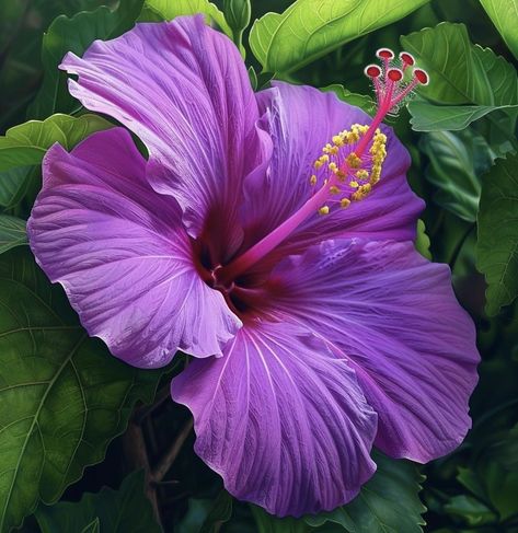 Purple Tropical, Amazing Plants, Purple Hibiscus, Flowers Purple, Tropical Foliage, Flower Ideas, Pretty Wallpapers Backgrounds, Tropical Garden, Hibiscus Flowers