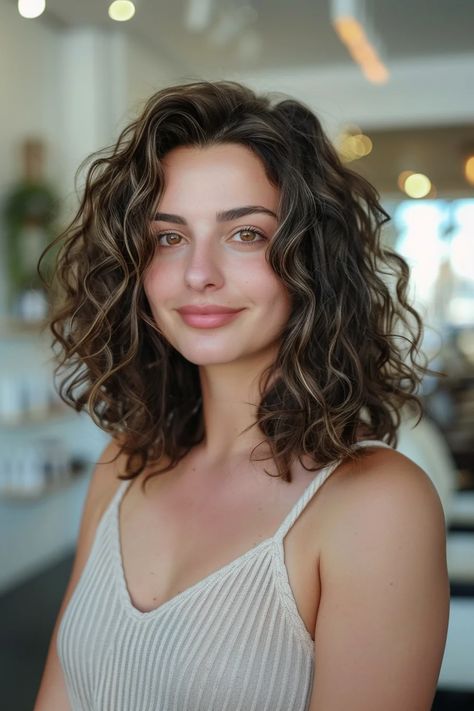 38 Shoulder Length Curls Hairstyles for Effortless Glam Below Shoulder Length Hair, Haircuts Shoulder Length, Girl Hair Styles, Hair Styles Long Hair, Shoulder Length Curls, Enhance Natural Curls, Shoulder Length Curly Hair, Natural Curly Hair Cuts, Medium Length Curly Hair