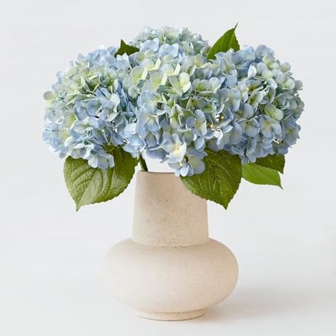 ZYTUYO 20" 4PCS Artificial Light Blue Hydrangea Flowers Large Faux Latex Real Touch Fake Hydrangeas Silk Bouquet with Leaves Stems for Family Table Office Wedding Party Arrangements Dark Blue Hydrangea, Light Blue Hydrangea, Christmas Table Centrepiece, Blue Hydrangea Flowers, Fake Hydrangeas, Hydrangea Centerpiece, Leaf Vase, Hydrangea Arrangements, Silk Bouquet