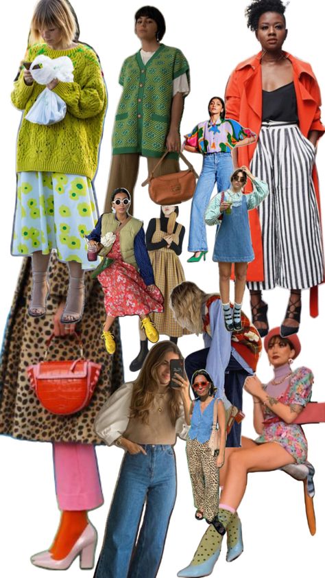 Maxamilist Outfits, Eclectic Outfits For Women, Funky Outfits Aesthetic, Colourful Wardrobe, Fun Fits, Eclectic Outfits, Colorful Wardrobe, Funky Outfits, Elegante Casual