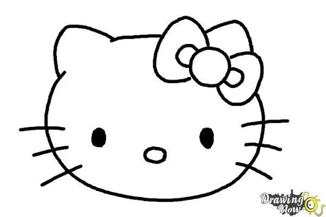 How To Draw Hello Kitty Face, How To Draw Hello Kitty Step By Step, How To Draw Hello Kitty, Hello Kitty Imagenes, Drawing Heads, Kitty Drawing, Hello Kitty Drawing, Easy Drawings For Kids, Face Pictures