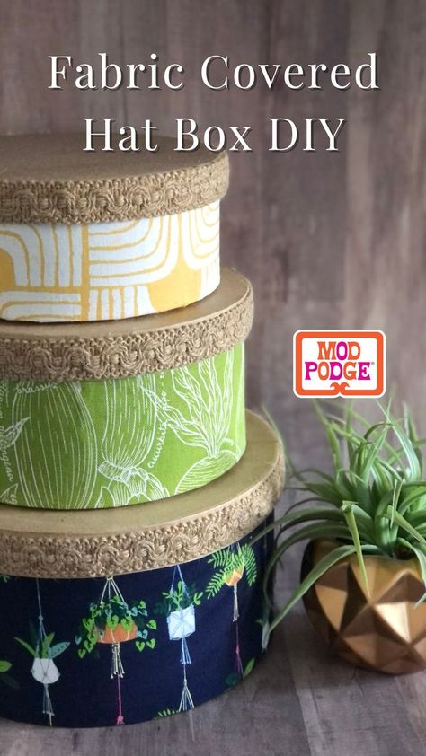 Fabric Boxes Diy, Apartment Crafts, Mom Hobbies, Box Upcycle, Cottagecore Bedroom Ideas, Mod Podge Fabric, Buttons Crafts Diy, Fabric Covered Boxes, Box Makeover