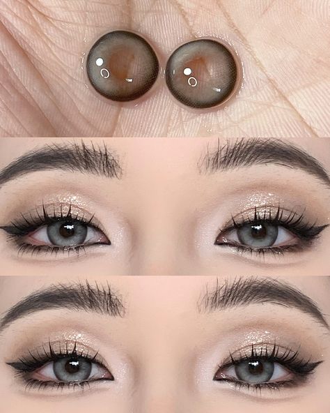 Douyin eye lenses #douyin #eyemakeup #lenses Douyin Eye Contacts, Douyin Contact Lens, Gray Eyes Makeup, Big Eye Contacts, Korean Lenses, Makeup Layout, Coloured Contacts, Eye Lens Colour, Natural Contact Lenses